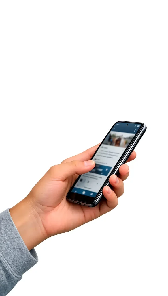 Mano usando teléfono móvil