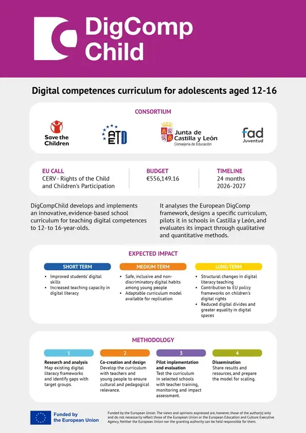folleto digcompchild project info leaflet
